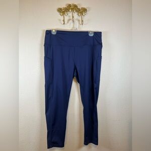 Women's Level Up Active Navy Blue  Leggings. Pockets on the side. Size XL